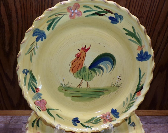 2509 Home Country Farmhouse Rooster 11.25" Dinner Plates Set of 6 - Great Condition