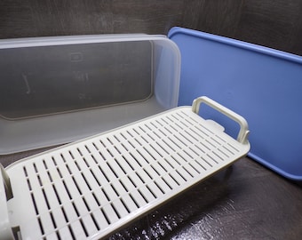 2603 Tupperware Modular Mates 3 pc Vintage Produce Manager 14.75"x7.5"x4.5" Tall - Great Condition