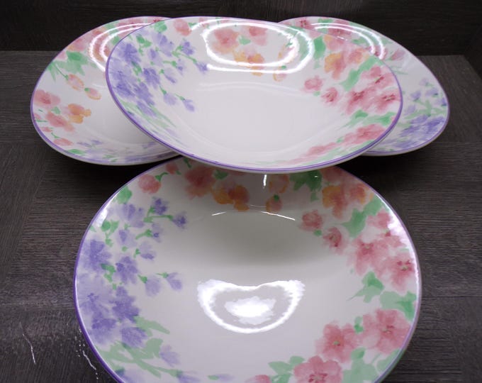 2602 Sango Dreamtime #7207 8" Oval Bowls Set of 6 Deborah Mallow Collection - Great Condition