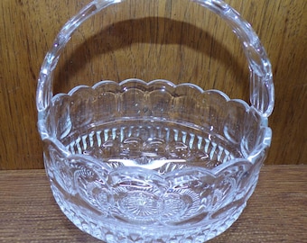 2507 Fifth Avenue Vintage 24% Lead Crystal Clear Basket 8" Made in Poland - Pre-owned Great Condition