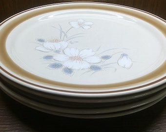 2412 Hearthside Watercolors Dawn Hand-Painted Stoneware Vintage 10.5" Dinner Plates Set of 4