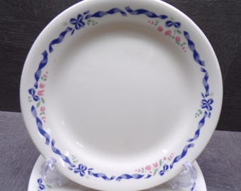 2609 Corelle Sentimental Ribbons Vintage 7.25" Salad / Dessert Plates Set of 4