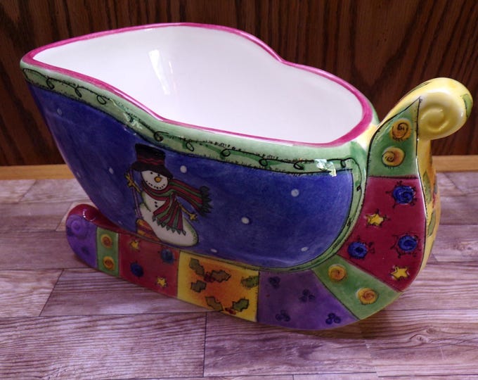 2509 Sango Sweet Shoppe Christmas 8" Centerpiece Sleigh by Sue Zipkin Discontinued - Great Condition in Original Box