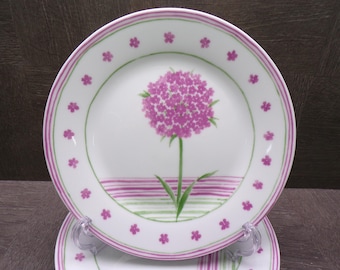 2605 Alpac Creations Pink Floral 7.5" Snack Plates Set of 4