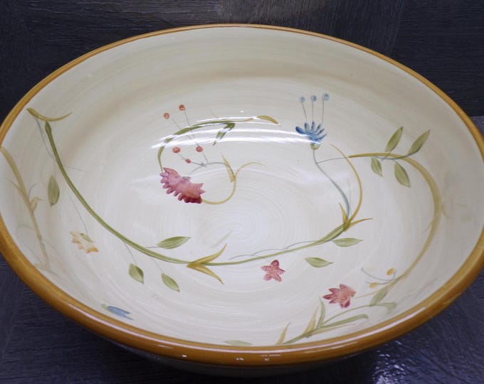 2603 Home American Simplicity Hand-painted 10.75" Decorative Salad Serving Bowl 4" Deep - Great Condition