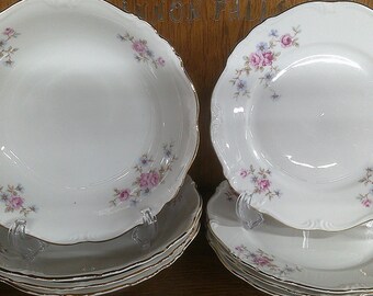 2411 Edelstein Bavaria Maria-Theresia Gacfield #20929 Pink & Blue Floral w/ Gold Rim- Vintage Dinnerware - Great Condition Choose from List: