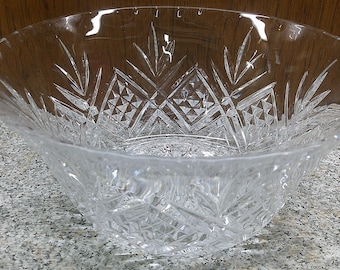 2410 Cristal D'Arques Masquerade 9" Beveled Edge Lead Crystal Decorative Serving Bowl Made in France - Great Condition
