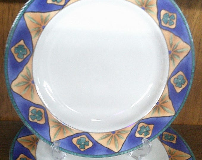 2502 Sakura Starburst The Art of Dining 1998 Vintage 10.75" Dinner Plates Set of 4 Fine Snowbone China - Excellent Condition