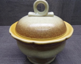 2603 Mikasa Whole Wheat Granola E8000 Oven to Table Stoneware Covered Sugar Dish - Great Condition
