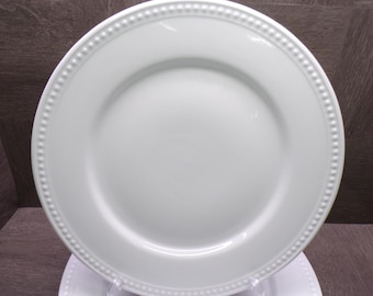 2609 Better Homes and Gardens Sophia White Beaded Rim 10.75" Dinner Plates Set of 4
