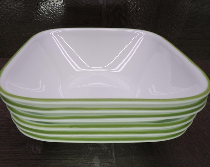 2602 Corelle Kobe Square 6.5" Bowls Set of 6 - Good Condition w/ Some Wear & Scratches