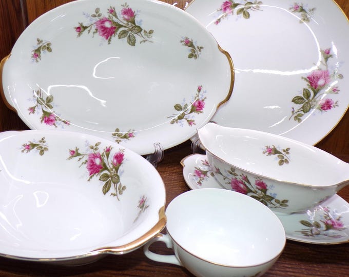 2507 Moss Rose by Sango Vintage Pink Rose Gold Rim China Made in Japan Great Condition Choose from List: