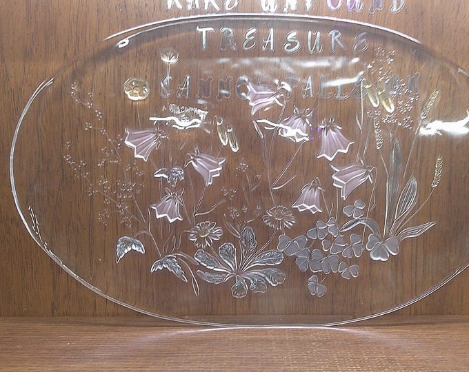 2502 Savoir Vivre Crystal Vintage Cinderella 16.5" Oval Canape Server Floral Pattern Platter SA573/349 - Great Condition in Original Box