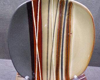 2606 Better Homes and Gardens Bazaar Brown Square 8.5" Stoneware salad / Lunch Plates Set of 7