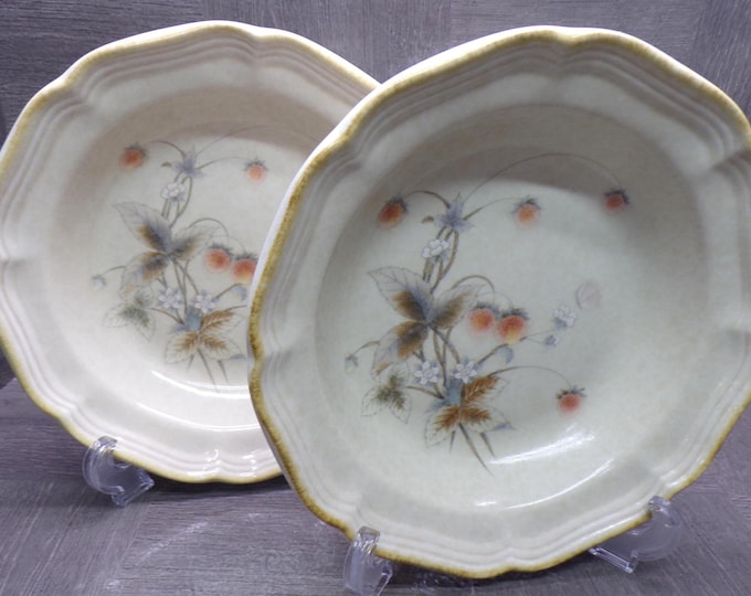 2603 Mikasa Country Charm FG001 Berry Vale 8.5" Cereal / Soup Bowls Set of 2 - Good Condition