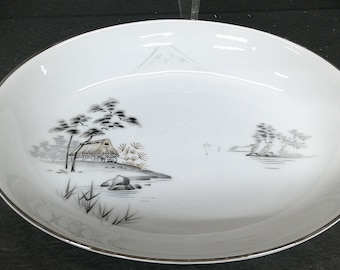2312 Sone China #2215 Mt. Fuji Vintage 10" x 7.75" Oval Vegetable Bowl - Japan