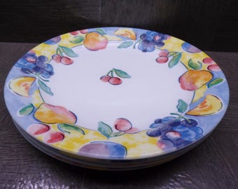 2608 Corelle Retired Fruit Basket 7.25" Salad Plates Set of 5