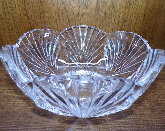 2507 Crystal Treasury Bowl by Noritake 8.5" Vintage Serving Bowl Heavy Lead Crystal w/ Scalloped Edge - Pre-Owned Great Condition