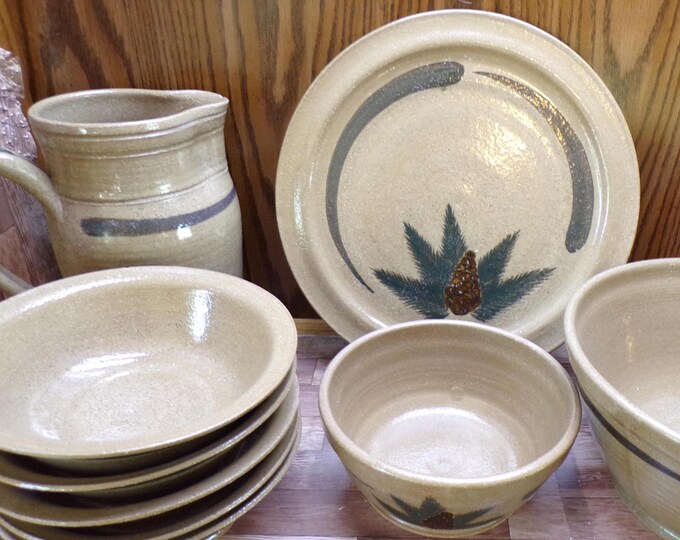 2510 Pine Cone & Needle Vintage Stone Pottery by Randy Pearsall - Good Condition Choose from List: