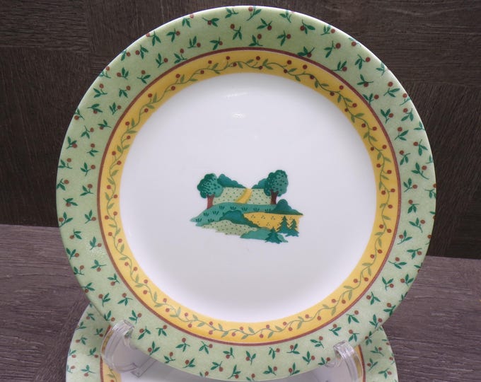 2604 Corelle Landscape Vintage 7.25" Salad / Snack Plates Set of 4