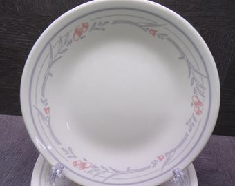 2605 Corelle Tulip Rose Pattern Vintage Discontinued 6.75" Bread Plates Set of 4 - Good Condition