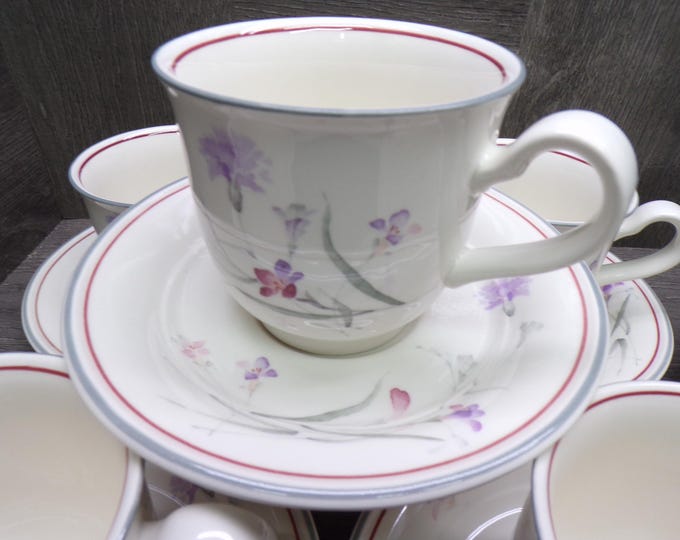 2603 Noritake Keltcraft River Oaks #9161 Vintage 8 pc Set 4 Cups & 4 Saucers Made in Ireland - Great Condition