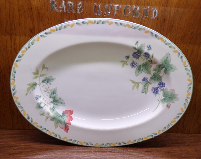2505 Julie Pople Country Fruit Collection 14.5" Oval Stoneware Platter By Avon Made in Indonesia - Great Condition
