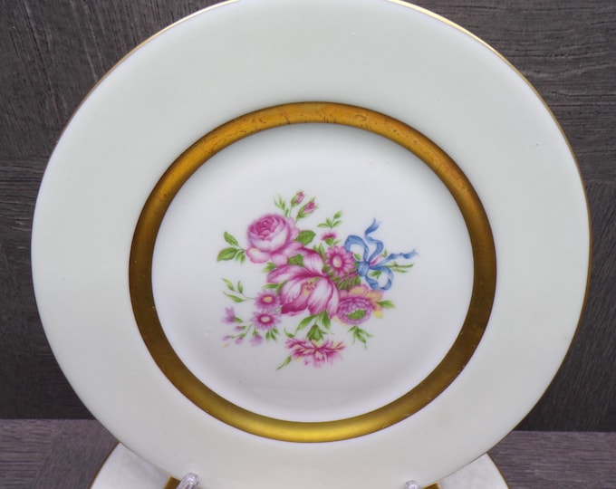 2602 Theodore Haviland New York Kenmore 6.5" Bread / Dessert Plates Set of 7 - Great Condition w/ a Few Scratches on the Gold Accent