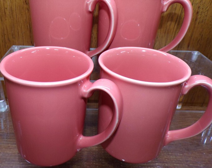 2506 Corning Corelle 4" 10 oz Pink Salmon / Mauve Coffee Mugs/ Cups Set of 4 Made in USA - Pre-owned Great Condition