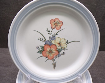 2602 Country Glen Collection Sunny Meadows Vintage Stoneware 8" Salad / Snack Plates Set of 5 - Great Condition