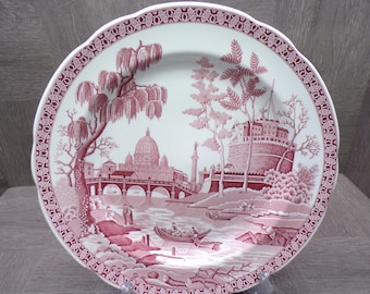 2602 Spode Archive Collection 10.5" Rome Pink S-3483-V Georgian Series Collector Plate Made in England - Excellent Condition
