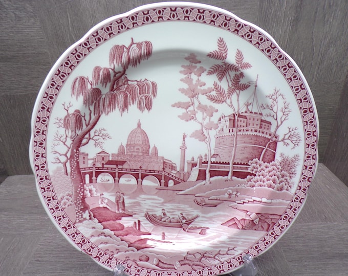 2602 Spode Archive Collection 10.5" Rome Pink S-3483-V Georgian Series Collector Plate Made in England - Excellent Condition