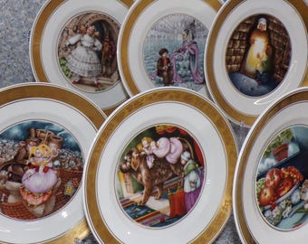 2210 Royal Copenhagen Denmark 1975 Hans Christian Andersen Collector Plates Set of 6 Listed Below - Great Condition