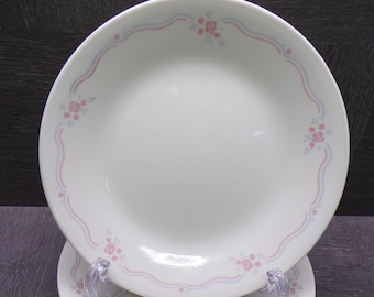 2609 Corelle English Breakfast Vintage 6.75" Bread Plates Set of 6 Pink & Blue Floral on Cream