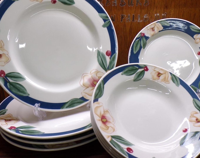 2503 Savannah Grove Petit Flora 12 pc Set Handcrafted Dinnerware by Citation- 4 each 10.5" Plate, 7.75" Plate, 8" Bowl - Excellent Condition