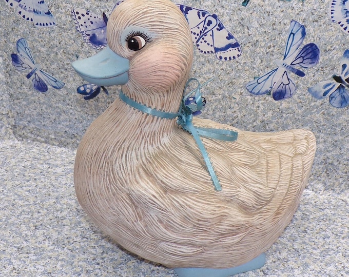 2212 Ceramic Duck Statue Vintage Hand Painted 1987 10"x7"x11" Tall - No Chips or Cracks