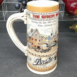 2403 Strohs Brewery Vintage 1984 Heritage Series II Ceramic 7.5" Beer Mug / Stein by Ceramart #215869- Great Condition No Chips or Cracks