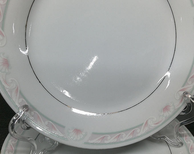 2402 Crown Ming Coquille Seashells Jian Shiang Fine China 7.5" Salad / Snack Plates Vintage Set of 4 - Excellent Condition