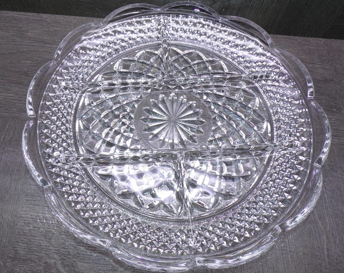 2605 Anchor Hocking Wexford 11" Vintage Divided Relish Tray