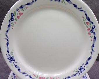 2609 Corelle Sentimental Ribbons Vintage 10.25" Dinner Plates Set of 4