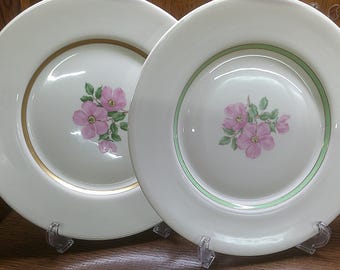 2501 Franciscan China Cherokee Rose California USA Pair of 10.75" Dinner Plates
