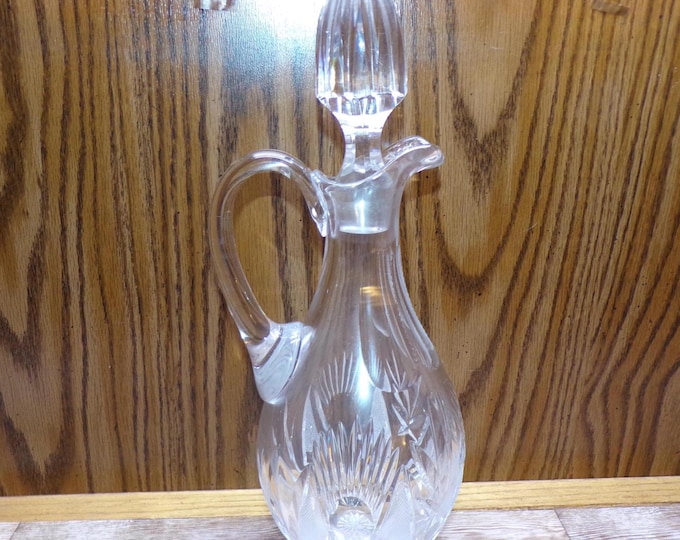 2510 Beautiful Lead Crystal Vintage Whiskey Decanter 10" Tall / 13" Tall with Stopper - Great Condition