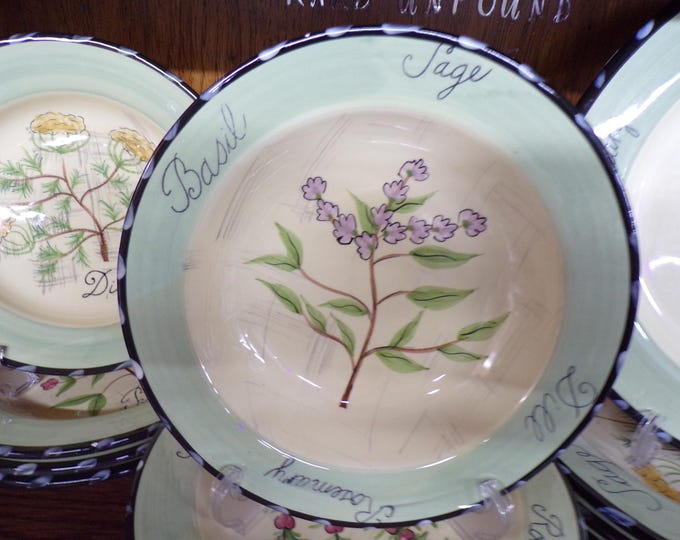 2506 Certified International Culinary Herbs Black Rim Vintage Dinnerware Collection - Great Condition Choose From List: