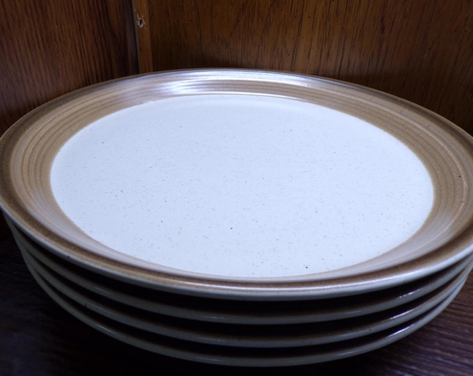 2508 Mikasa Potters Art Buckskin PF012 11" Dinner Plate Set of 4 by Ben Seibel Design Vintage Stoneware Made in Japan - Excellent Condition