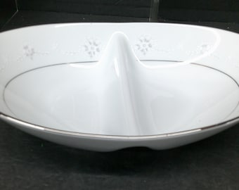 2312 Noritake Monaco Oval 10" x 7" Vintage Divided Bowl