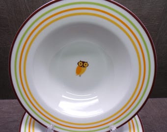 2608 Rachael Ray Little Hoot 8.5" Rimmed Bowls Set of 3