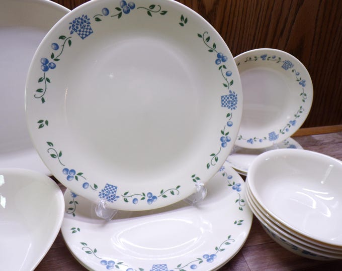 2511 Corelle by Corning Retired Vintage Blueberry Bouquet Dinnerware - Great Condition Some Light Scratches Choose from List: