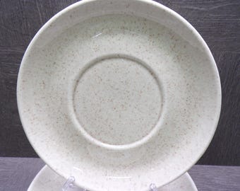 2605 Red Wing Pottery Oven-proof Speckled Beige 6" Saucer Plates Set of 4
