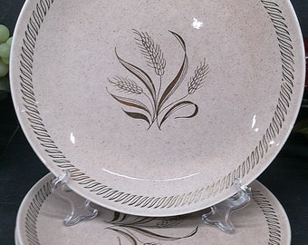 2402 Royal Wilton Warranted 22 kt Gold Gilded Wheat 10" Dinner Plates Vintage Set of 4