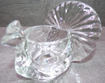 2609 Avon Vintage Clear Glass Turkey Votive Tealight Candle Holder
